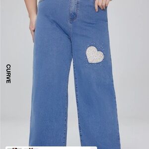 Women's Cider Blue Jeans with Heart Design